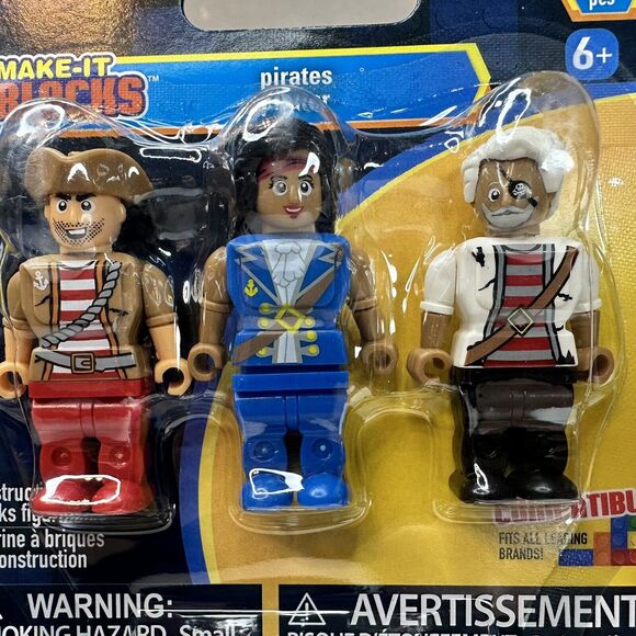 Make-It Blocks Figures SUPER HEROES SPACE PIRATES SAMURAI Set 4/ Pieces‎ 12 NEW - Picture 4 of 12